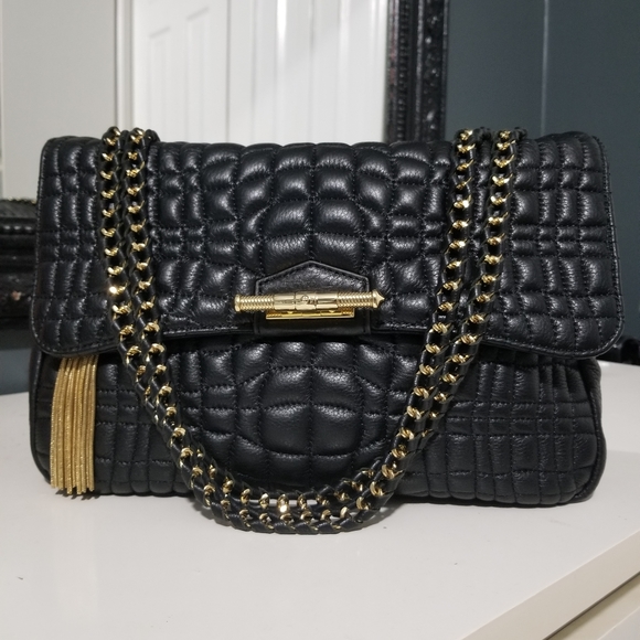 Aimee Kestenberg Black Leather Quilted Purse - Picture 2 of 8